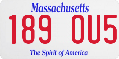 MA license plate 189OU5