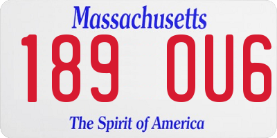 MA license plate 189OU6