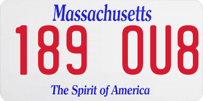 MA license plate 189OU8