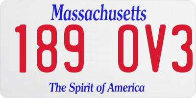 MA license plate 189OV3