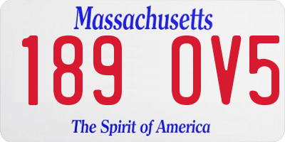 MA license plate 189OV5
