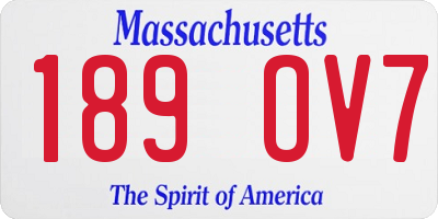 MA license plate 189OV7