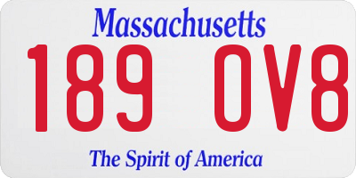 MA license plate 189OV8