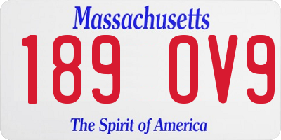 MA license plate 189OV9