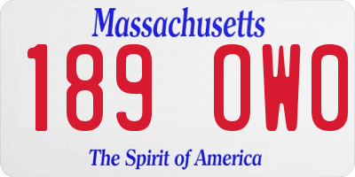 MA license plate 189OW0