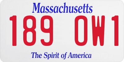 MA license plate 189OW1