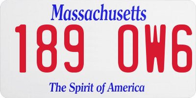 MA license plate 189OW6