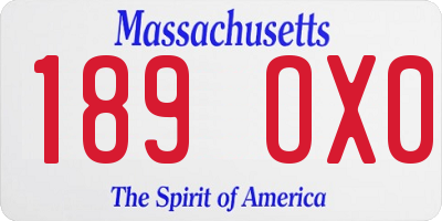 MA license plate 189OX0