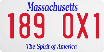 MA license plate 189OX1