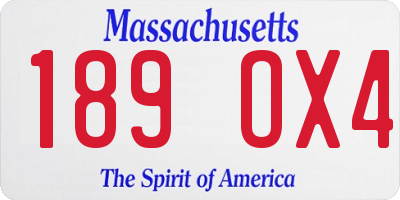 MA license plate 189OX4