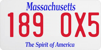 MA license plate 189OX5