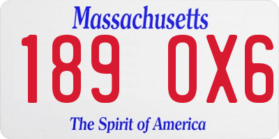 MA license plate 189OX6