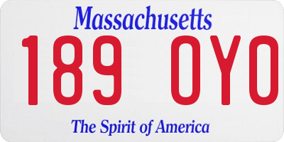 MA license plate 189OY0