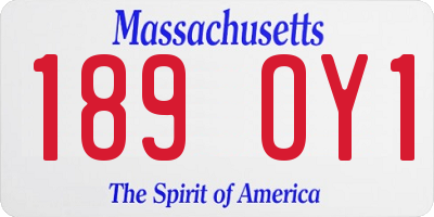 MA license plate 189OY1