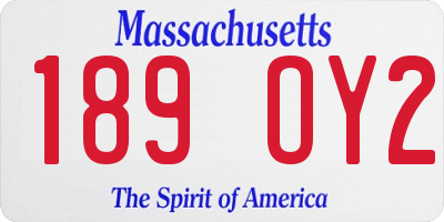 MA license plate 189OY2