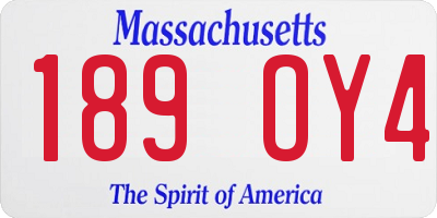 MA license plate 189OY4