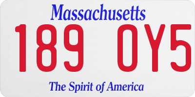 MA license plate 189OY5