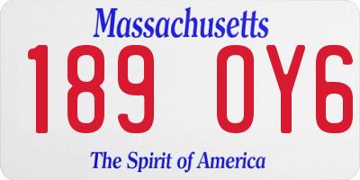 MA license plate 189OY6