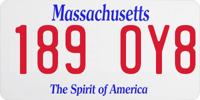 MA license plate 189OY8