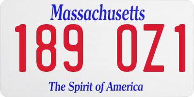 MA license plate 189OZ1