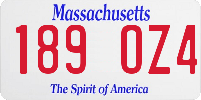 MA license plate 189OZ4