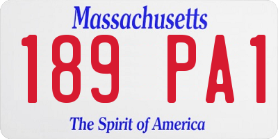 MA license plate 189PA1