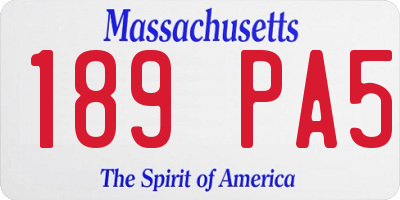 MA license plate 189PA5