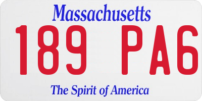 MA license plate 189PA6