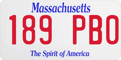 MA license plate 189PB0