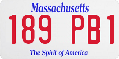 MA license plate 189PB1