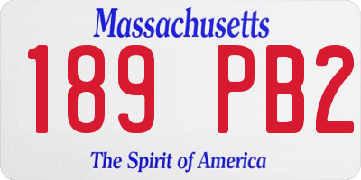 MA license plate 189PB2