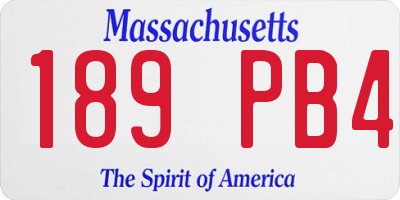 MA license plate 189PB4