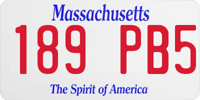 MA license plate 189PB5