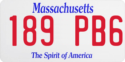 MA license plate 189PB6