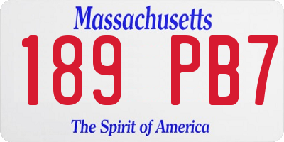 MA license plate 189PB7