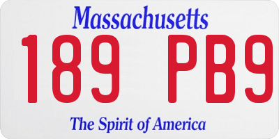 MA license plate 189PB9