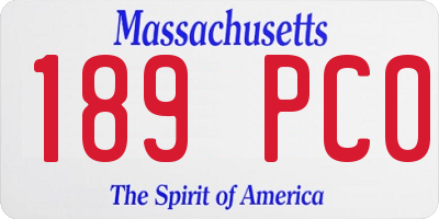 MA license plate 189PC0