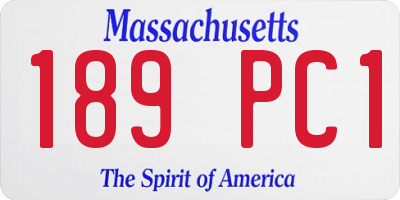 MA license plate 189PC1