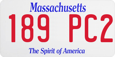 MA license plate 189PC2
