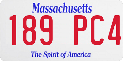 MA license plate 189PC4