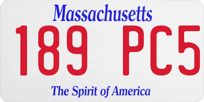 MA license plate 189PC5