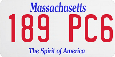 MA license plate 189PC6