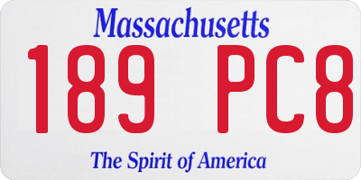 MA license plate 189PC8