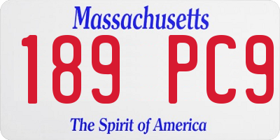 MA license plate 189PC9