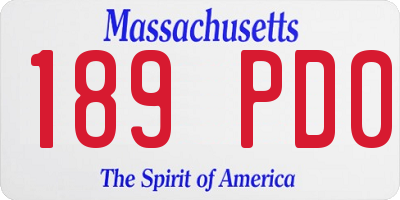 MA license plate 189PD0