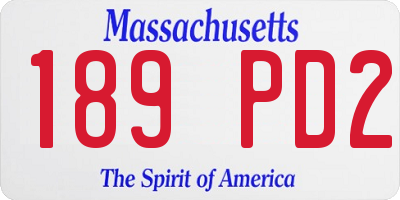 MA license plate 189PD2