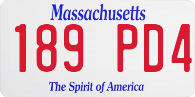 MA license plate 189PD4
