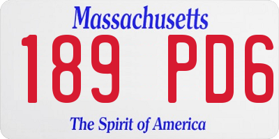 MA license plate 189PD6