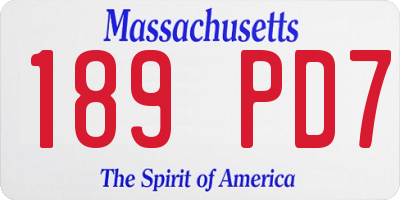 MA license plate 189PD7