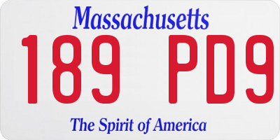 MA license plate 189PD9